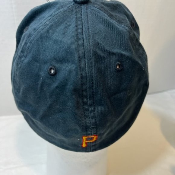 VTG Pittsburgh Pirates Black Baseball Fitted Cap Cotton MLB Team Hat Med - Picture 2 of 8